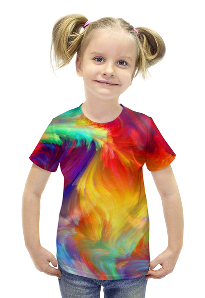 Заказать детскую футболку в Москве. Футболка с полной запечаткой для девочек КАРНАВАЛ от CoolDesign - готовые дизайны и нанесение принтов.