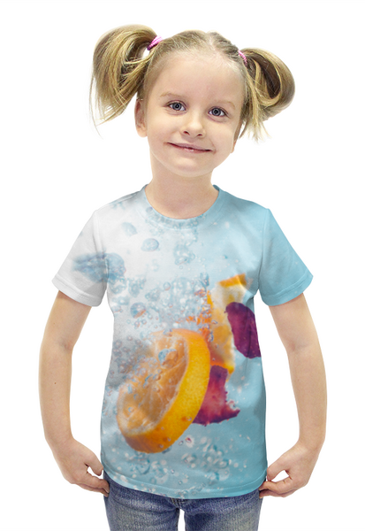 Заказать детскую футболку в Москве. Футболка с полной запечаткой для девочек Лето! от FireFoxa - готовые дизайны и нанесение принтов.