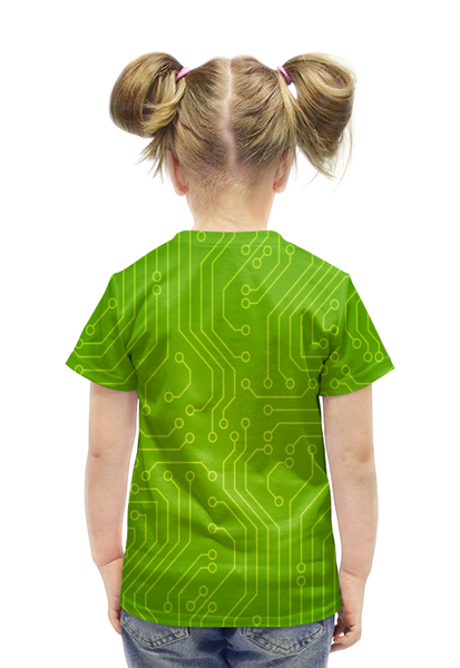 Заказать детскую футболку в Москве. Футболка с полной запечаткой для девочек Зелёная плата от THE_NISE  - готовые дизайны и нанесение принтов.