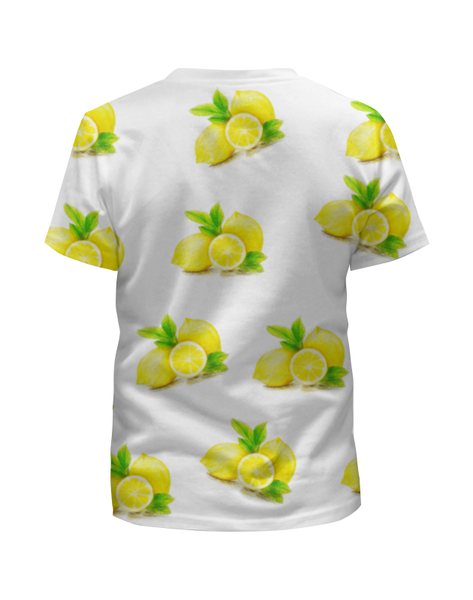 Заказать детскую футболку в Москве. Футболка с полной запечаткой для девочек Лимоны от cima25841@yandex.ru - готовые дизайны и нанесение принтов.