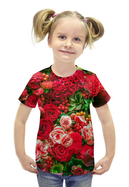 Заказать детскую футболку в Москве. Футболка с полной запечаткой для девочек Розалий от Ирина - готовые дизайны и нанесение принтов.
