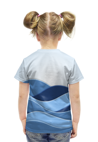 Заказать детскую футболку в Москве. Футболка с полной запечаткой для девочек Дельфин от nadegda - готовые дизайны и нанесение принтов.
