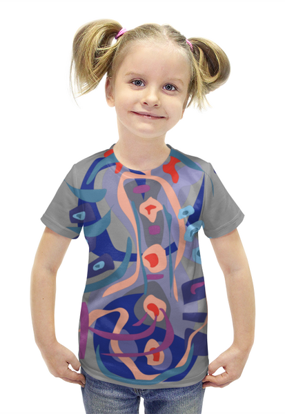 Заказать детскую футболку в Москве. Футболка с полной запечаткой для девочек С абстрактным рисунком от Vadim Koval - готовые дизайны и нанесение принтов.