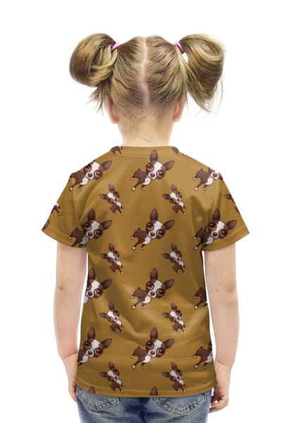 Заказать детскую футболку в Москве. Футболка с полной запечаткой для девочек Собачки (1) от ПРИНТЫ ПЕЧАТЬ  - готовые дизайны и нанесение принтов.
