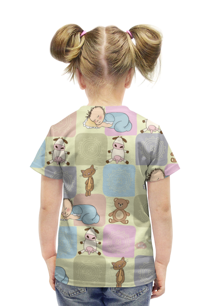 Заказать детскую футболку в Москве. Футболка с полной запечаткой для девочек Абстракция от T-shirt print  - готовые дизайны и нанесение принтов.