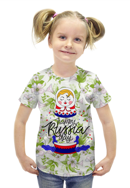Заказать детскую футболку в Москве. Футболка с полной запечаткой для девочек 12 июня от Дана Столыпина - готовые дизайны и нанесение принтов.