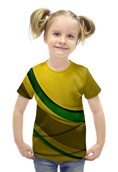 Заказать детскую футболку в Москве. Футболка с полной запечаткой для девочек Линии от THE_NISE  - готовые дизайны и нанесение принтов.