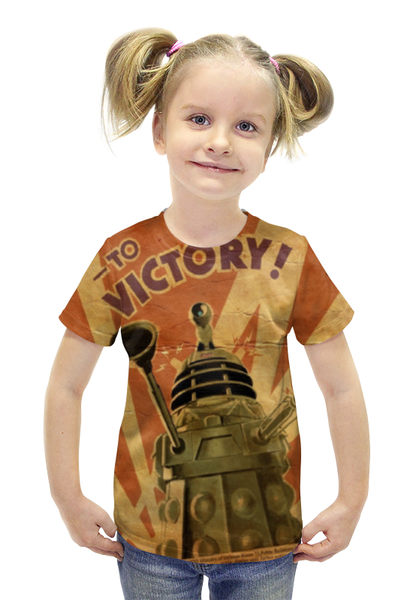Заказать детскую футболку в Москве. Футболка с полной запечаткой для девочек The Daleks от cherdantcev - готовые дизайны и нанесение принтов.