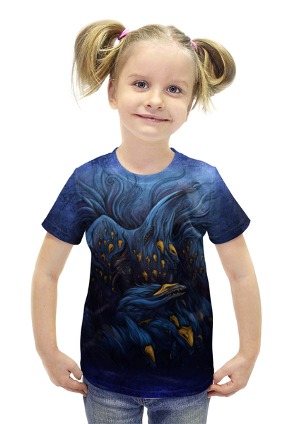Заказать детскую футболку в Москве. Футболка с полной запечаткой для девочек Рождение демонов от hontor - готовые дизайны и нанесение принтов.