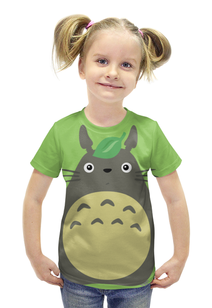 Заказать детскую футболку в Москве. Футболка с полной запечаткой для девочек Тоторо от crash - готовые дизайны и нанесение принтов.