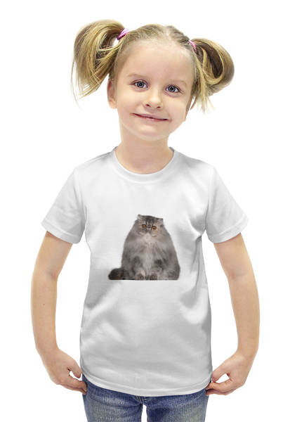 Заказать детскую футболку в Москве. Футболка с полной запечаткой для девочек кошка от THE_NISE  - готовые дизайны и нанесение принтов.