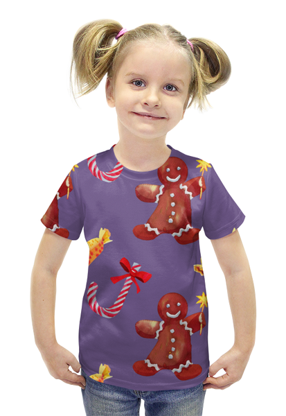 Заказать детскую футболку в Москве. Футболка с полной запечаткой для девочек праздник от THE_NISE  - готовые дизайны и нанесение принтов.