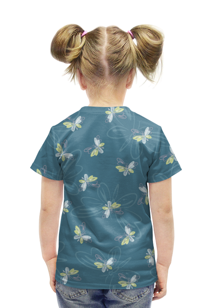 Заказать детскую футболку в Москве. Футболка с полной запечаткой для девочек Бабочки от valezar - готовые дизайны и нанесение принтов.