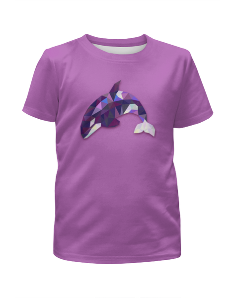 Заказать детскую футболку в Москве. Футболка с полной запечаткой для девочек Дельфинчик от T-shirt print  - готовые дизайны и нанесение принтов.