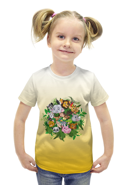 Заказать детскую футболку в Москве. Футболка с полной запечаткой для девочек Зверушки от Ирина - готовые дизайны и нанесение принтов.