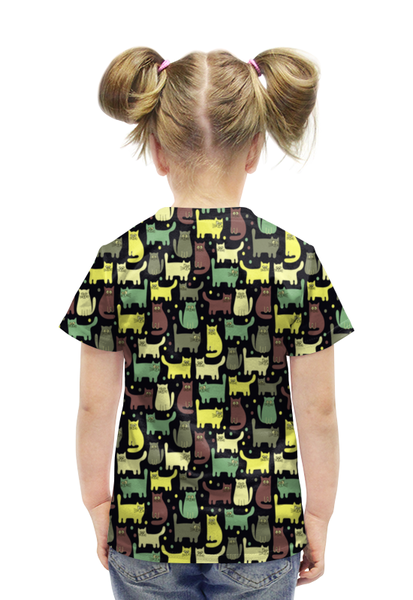 Заказать детскую футболку в Москве. Футболка с полной запечаткой для девочек Котятушки от THE_NISE  - готовые дизайны и нанесение принтов.