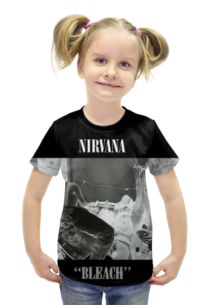Заказать детскую футболку в Москве. Футболка с полной запечаткой для девочек nirvana bleach full print от rancid - готовые дизайны и нанесение принтов.