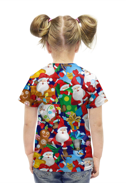 Заказать детскую футболку в Москве. Футболка с полной запечаткой для девочек Нашествие Дедов Морозов от IrinkaArt  - готовые дизайны и нанесение принтов.