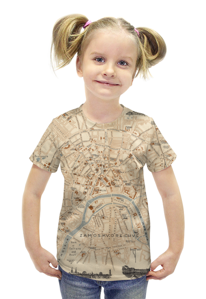 Заказать детскую футболку в Москве. Футболка с полной запечаткой для девочек MOSCOW от CoolDesign - готовые дизайны и нанесение принтов.