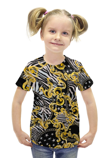 Заказать детскую футболку в Москве. Футболка с полной запечаткой для девочек Vintage Design от balden - готовые дизайны и нанесение принтов.