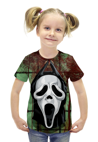 Заказать детскую футболку в Москве. Футболка с полной запечаткой для девочек Крик-Маска от scrat29@yandex.ru - готовые дизайны и нанесение принтов.