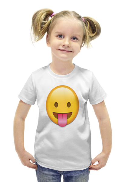 Заказать детскую футболку в Москве. Футболка с полной запечаткой для девочек Смайл от THE_NISE  - готовые дизайны и нанесение принтов.