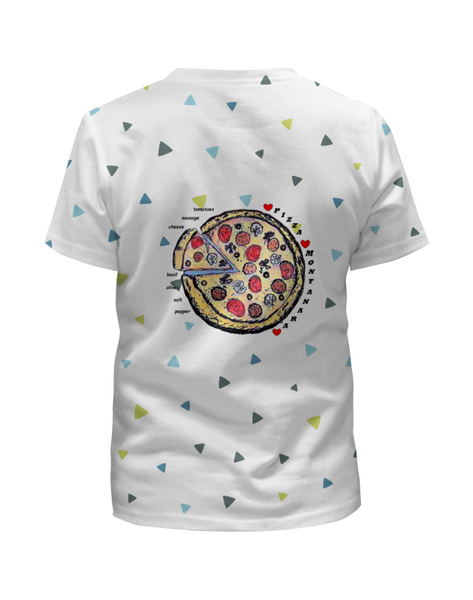 Заказать детскую футболку в Москве. Футболка с полной запечаткой для девочек Пицца от evragka  - готовые дизайны и нанесение принтов.