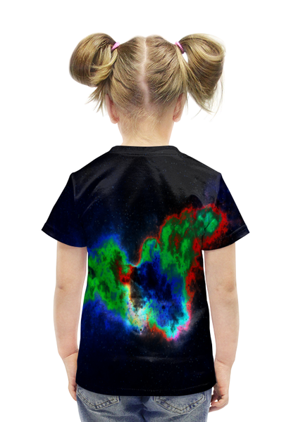 Заказать детскую футболку в Москве. Футболка с полной запечаткой для девочек Космический взрыв от THE_NISE  - готовые дизайны и нанесение принтов.