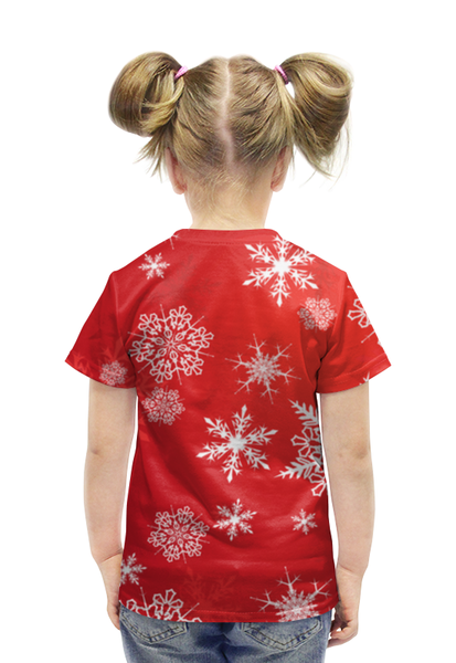 Заказать детскую футболку в Москве. Футболка с полной запечаткой для девочек Новый год от THE_NISE  - готовые дизайны и нанесение принтов.