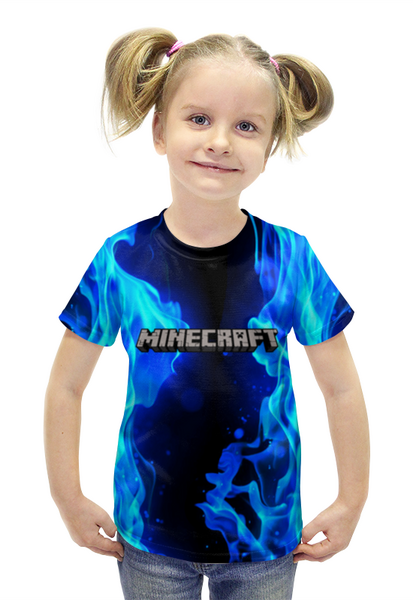 Заказать детскую футболку в Москве. Футболка с полной запечаткой для девочек MINECRAFT от weeert - готовые дизайны и нанесение принтов.