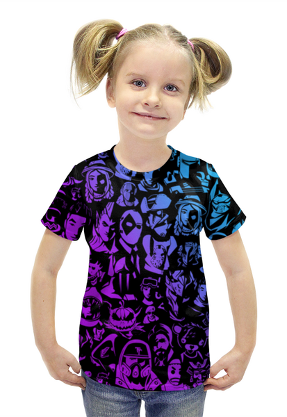 Заказать детскую футболку в Москве. Футболка с полной запечаткой для девочек FORTNITE от vista12761@rambler.ru - готовые дизайны и нанесение принтов.