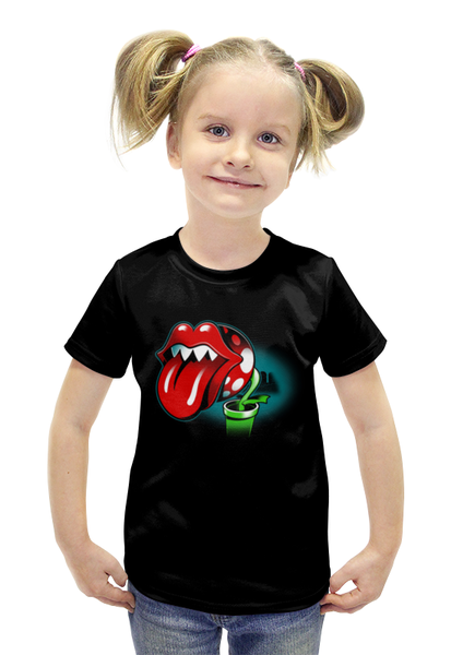 Заказать детскую футболку в Москве. Футболка с полной запечаткой для девочек Цветок зомби от T-shirt print  - готовые дизайны и нанесение принтов.