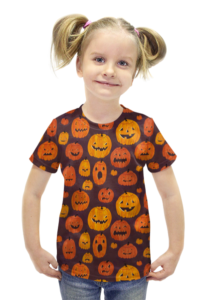 Заказать детскую футболку в Москве. Футболка с полной запечаткой для девочек Halloween  от solntse - готовые дизайны и нанесение принтов.