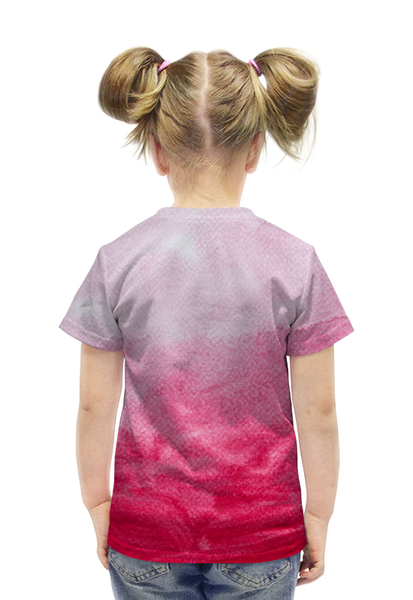 Заказать детскую футболку в Москве. Футболка с полной запечаткой для девочек Фламинго от anomalica - готовые дизайны и нанесение принтов.