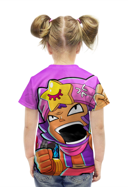 Заказать детскую футболку в Москве. Футболка с полной запечаткой для девочек BRAWL STARS SANDY от geekbox - готовые дизайны и нанесение принтов.