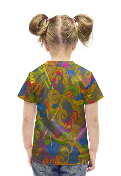 Заказать детскую футболку в Москве. Футболка с полной запечаткой для девочек Нитки от THE_NISE  - готовые дизайны и нанесение принтов.