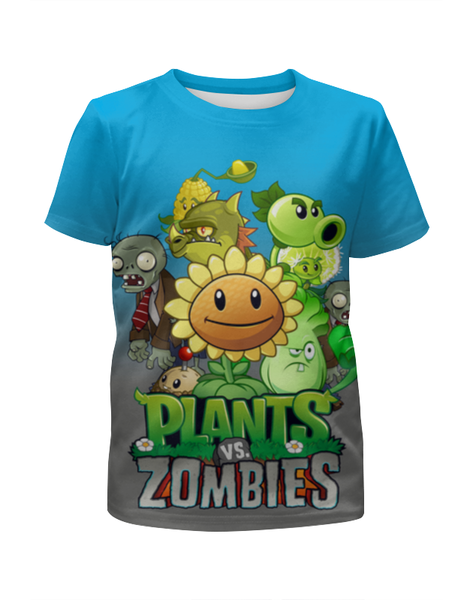 Заказать детскую футболку в Москве. Футболка с полной запечаткой для девочек Plants vs. Zombies от prototip8 - готовые дизайны и нанесение принтов.