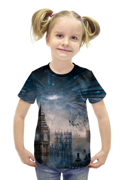 Заказать детскую футболку в Москве. Футболка с полной запечаткой для девочек Лондон от tami.fox@mail.ru - готовые дизайны и нанесение принтов.