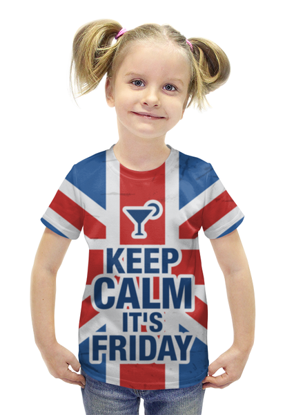 Заказать детскую футболку в Москве. Футболка с полной запечаткой для девочек Keep calm! от Andrew Zaycev - готовые дизайны и нанесение принтов.
