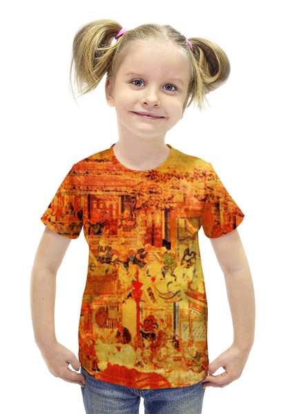 Заказать детскую футболку в Москве. Футболка с полной запечаткой для девочек Шаолинь от Kung Fu  - готовые дизайны и нанесение принтов.