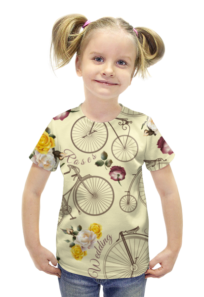 Заказать детскую футболку в Москве. Футболка с полной запечаткой для девочек Велосипед от Ирина - готовые дизайны и нанесение принтов.