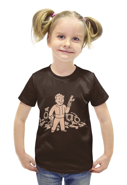 Заказать детскую футболку в Москве. Футболка с полной запечаткой для девочек Fallout от galaxy secret - готовые дизайны и нанесение принтов.