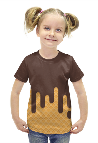 Заказать детскую футболку в Москве. Футболка с полной запечаткой для девочек Мороженка от queen  - готовые дизайны и нанесение принтов.