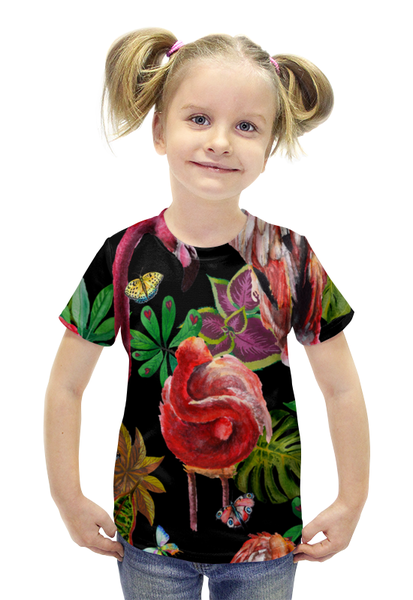 Заказать детскую футболку в Москве. Футболка с полной запечаткой для девочек Птица от THE_NISE  - готовые дизайны и нанесение принтов.