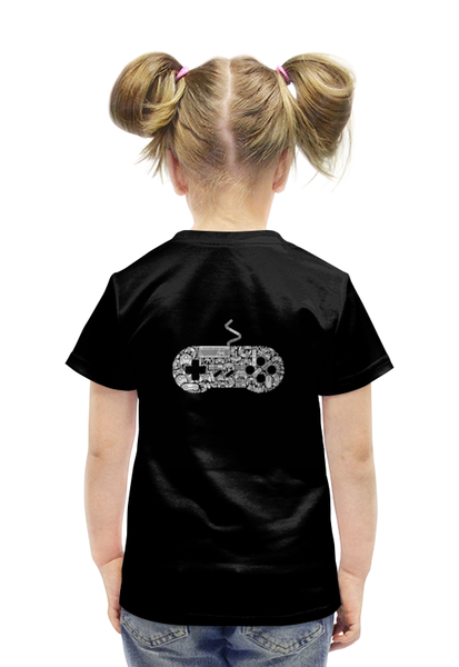 Заказать детскую футболку в Москве. Футболка с полной запечаткой для девочек Gamer от galaxy secret - готовые дизайны и нанесение принтов.