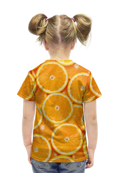 Заказать детскую футболку в Москве. Футболка с полной запечаткой для девочек ORANGE от CoolDesign - готовые дизайны и нанесение принтов.