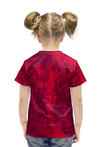 Заказать детскую футболку в Москве. Футболка с полной запечаткой для девочек Огонь от THE_NISE  - готовые дизайны и нанесение принтов.