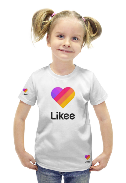 Заказать детскую футболку в Москве. Футболка с полной запечаткой для девочек Likee от lena8092007 lena8092007 - готовые дизайны и нанесение принтов.
