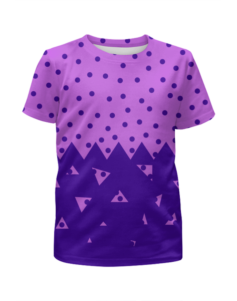 Заказать детскую футболку в Москве. Футболка с полной запечаткой для девочек Падающие треугольники от valezar - готовые дизайны и нанесение принтов.
