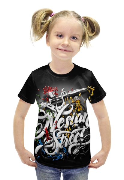 Заказать детскую футболку в Москве. Футболка с полной запечаткой для девочек Абстракция 3D от ПРИНТЫ ПЕЧАТЬ  - готовые дизайны и нанесение принтов.